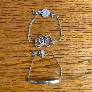 NWOT Original Juicy Couture Silver Bracelet Set